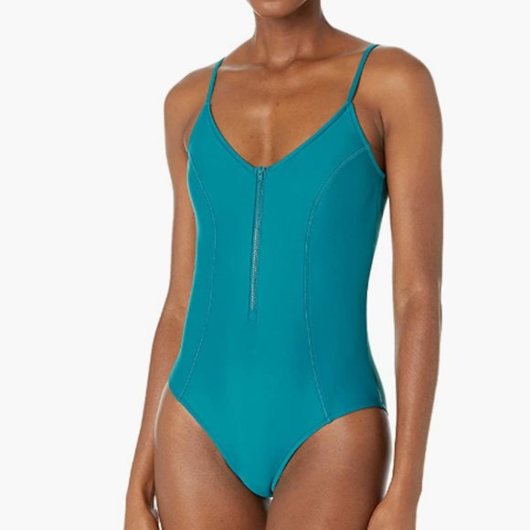 Body Glove Zip Front One Piece Swimsuit Size Large - Picture 1 of 3